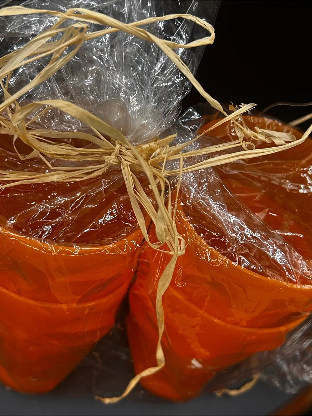 Set of 4 Orange Halloween Skull Cup Set - washable